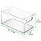 mDesign Plastic Storage Organizer Bin with Handles for Closets, 2 Pack - Clear